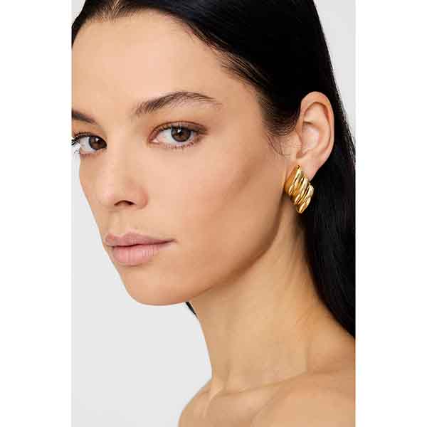 Diagonal Ribbed Earrings