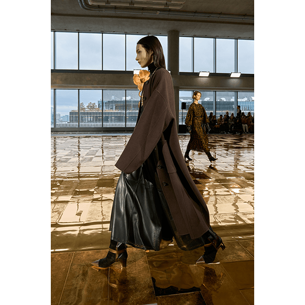 Aninda Leather Midi Skirt