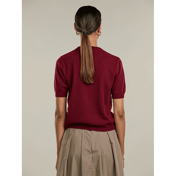 Janet Short Sleeve dark red