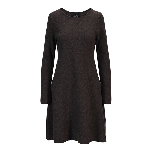 Cecilie Merino Dress Dark Brown Melange
