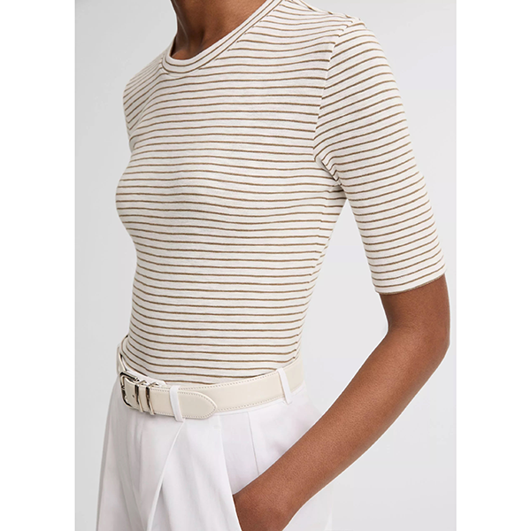 Striped Elbow Slv Crew Tapenade Combo