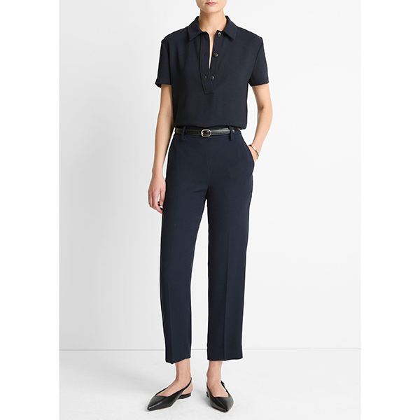 Mid Rise Tapered Pull on Pant Coastal Blue