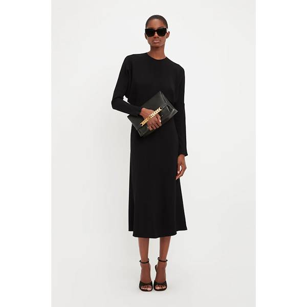 Dolman Midi Dress Black