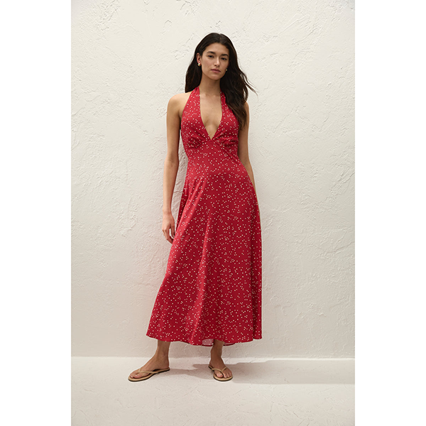 Jennah Midi Dress Linnea Dot Rosso