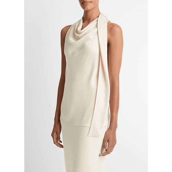 Fluid Satin Scarf Top Bona