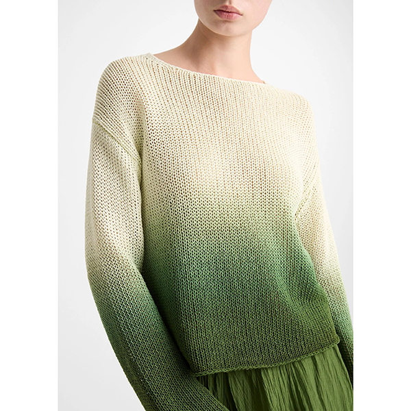 Dip Dye Cotton Pullover Sea Dew