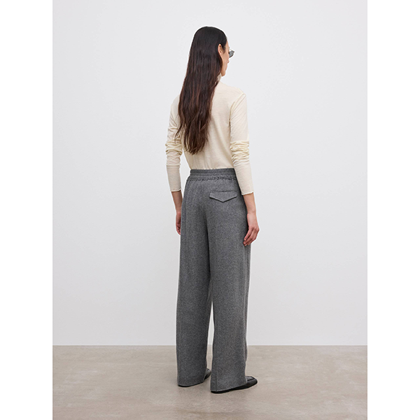 Elastic Wool Trouser Light Grey Melange