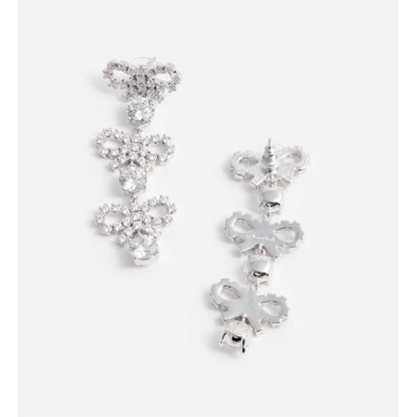 Micro Bow Crystal Tiered Earrings
