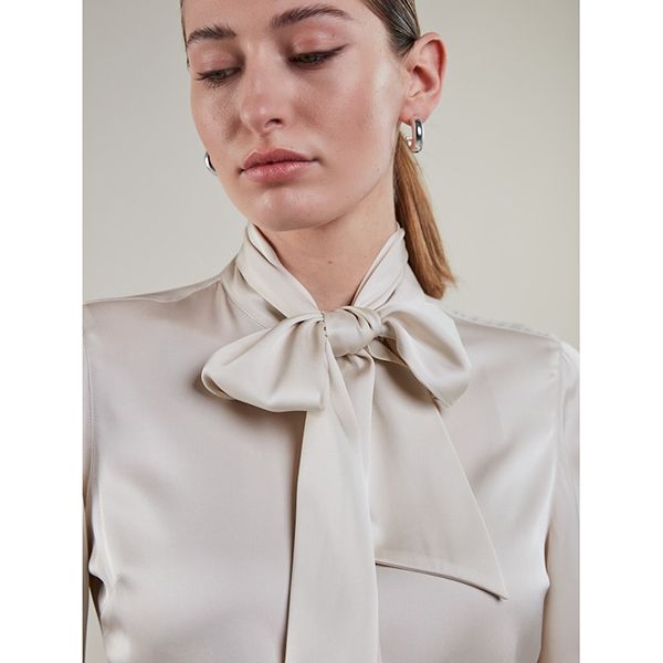 Selma Bowtie Blouse Champagne