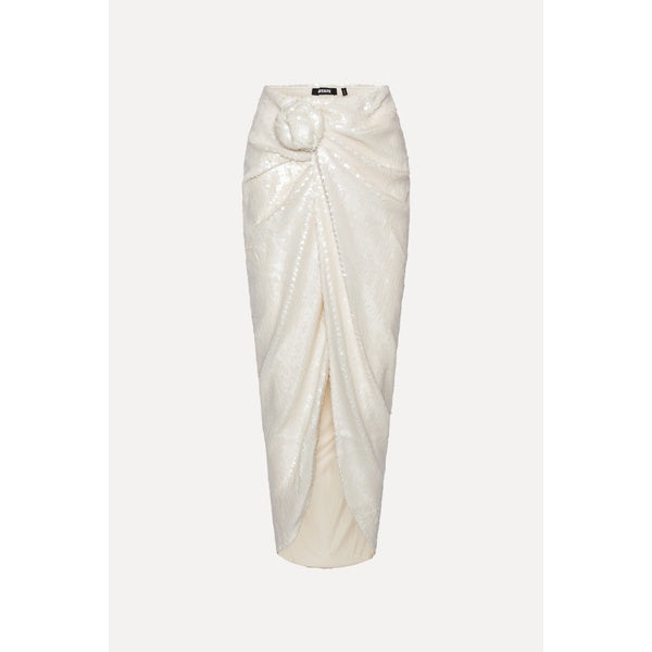 Sequins Knot Skirt Egret
