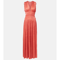 Tasneem Deep V-neck Gown Coral