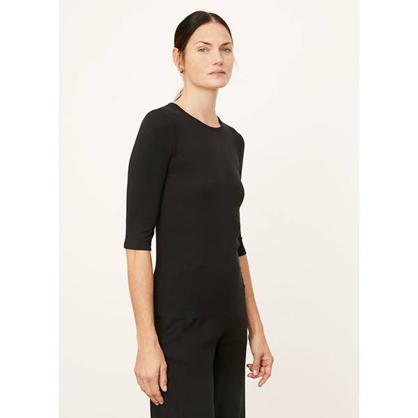 Elbow Sleeve Crew Modal Black