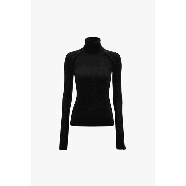 High Neck Top Black