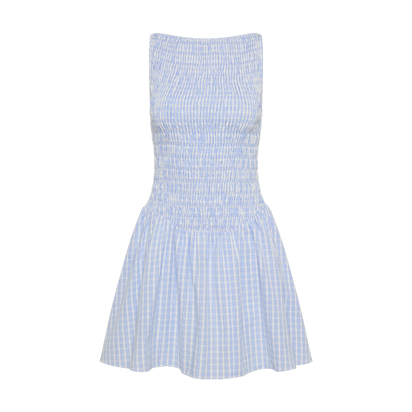 Martina Mini Dress Paloma Check Light Blue