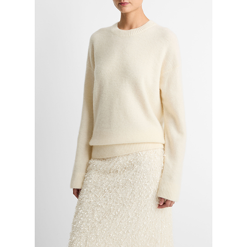 Boiled Cashmere Crew Off White