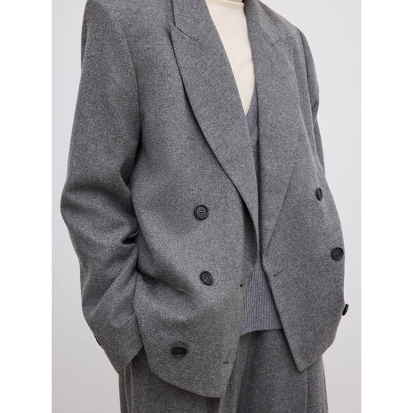 DB Flannel Blazer Light Grey Melange