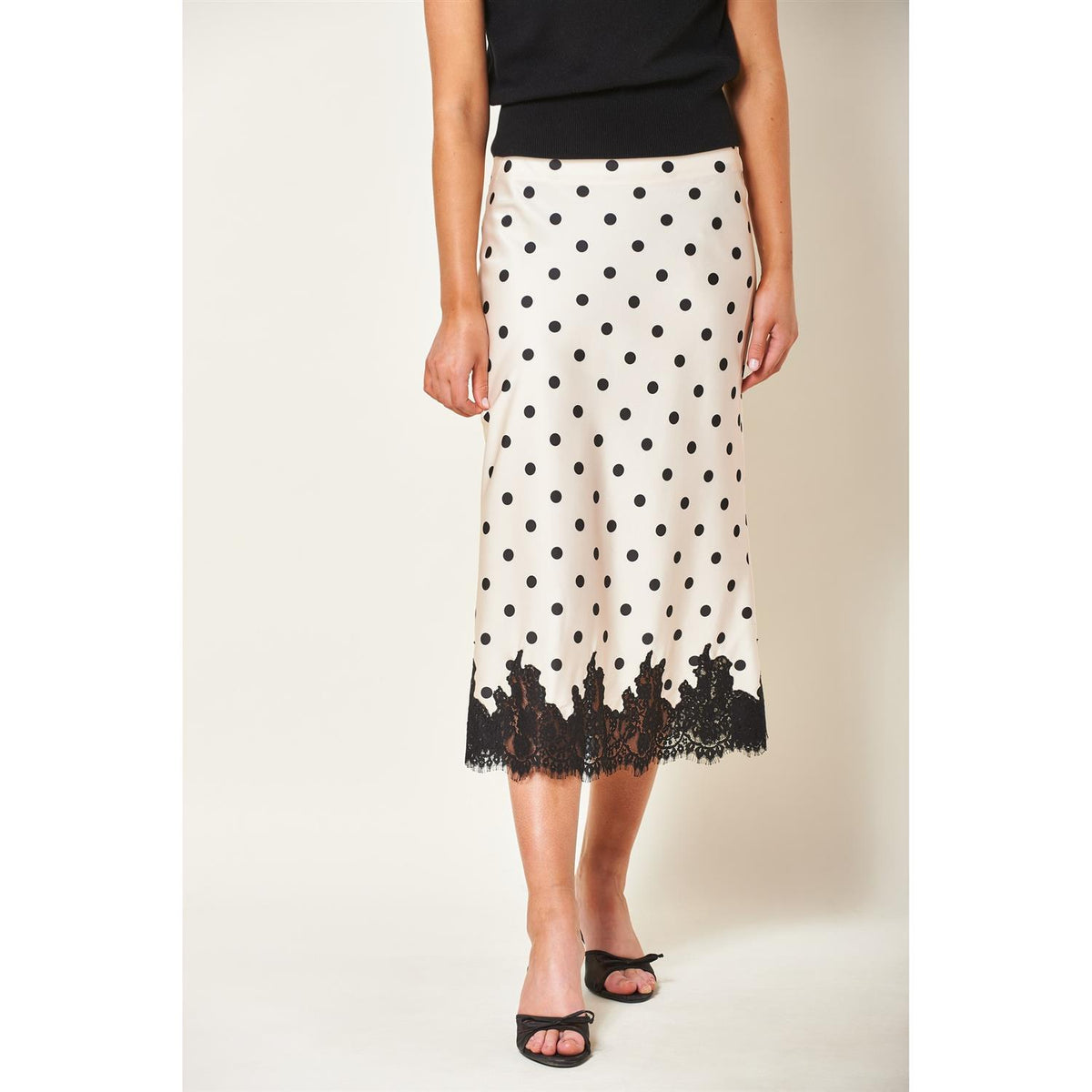 Lynne Skirt Black Polka Dot