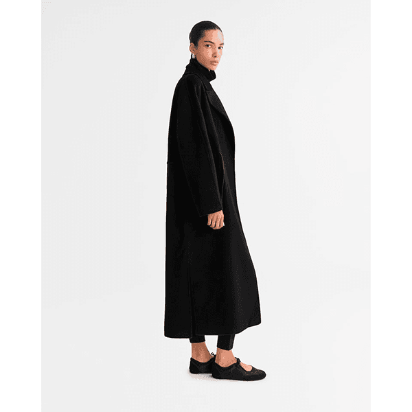 Drawstring Coat Black