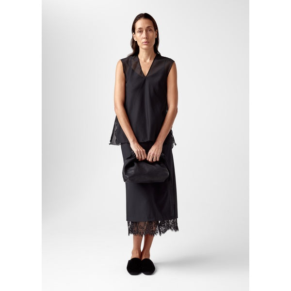 Leo Silk Top Black