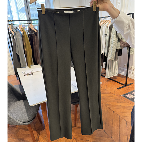 Niki Mid Rise Pintuck Crop Flare Pant Deep Forest
