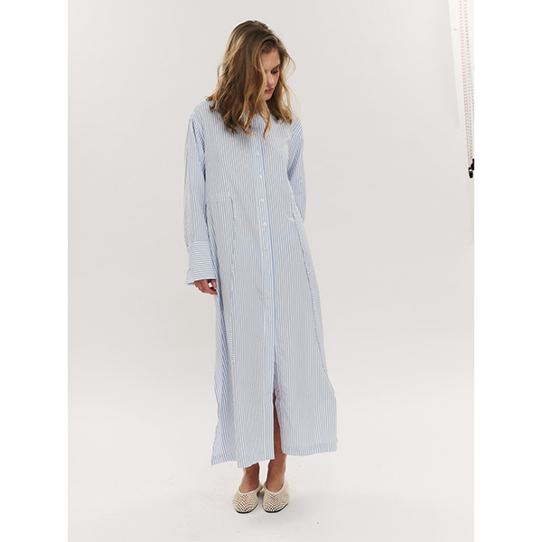 Sally Midi Dress Blue Stripe