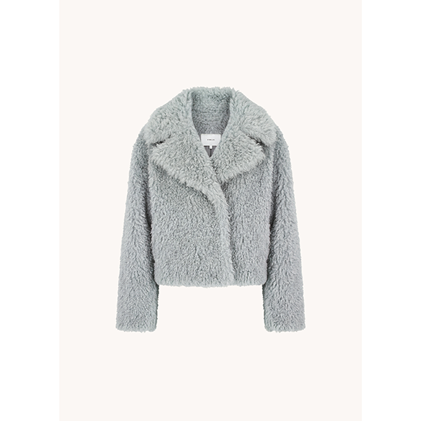 Faux Fur Crop Jacket Stone Sage