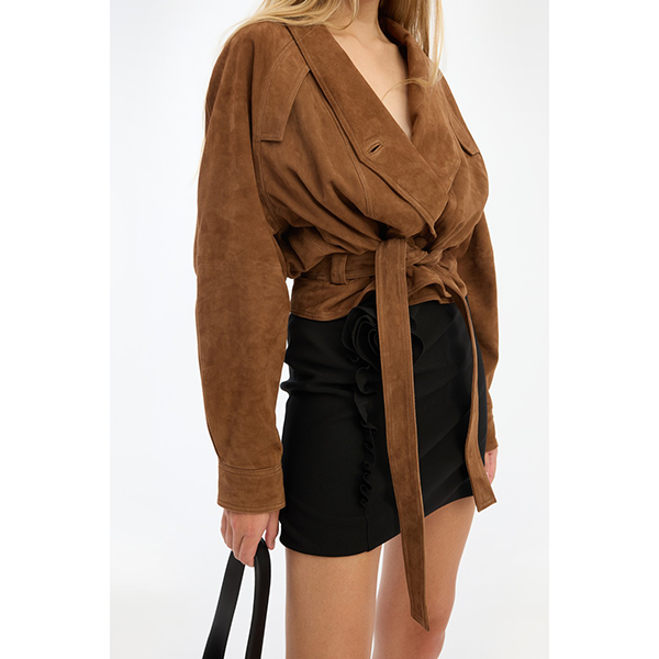 Suede Bomber Jacket Bison