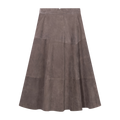 Helena Suede Leather Skirt Browngrey