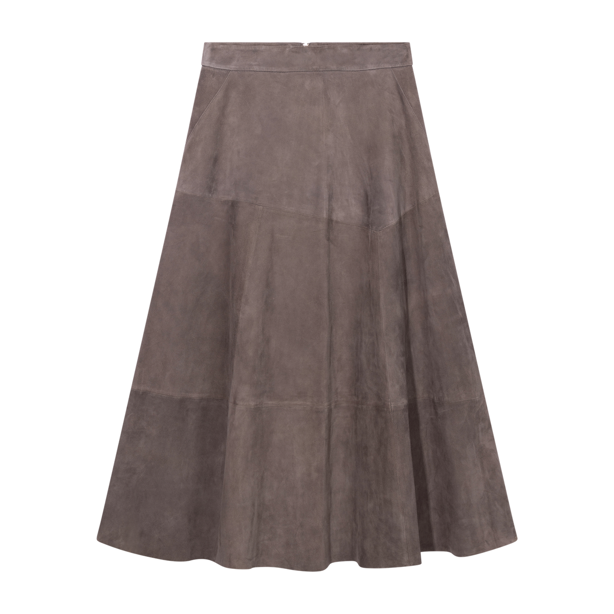Helena Suede Leather Skirt Browngrey