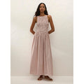 Laia Maxi Dress Paloma Check Cinnamon White
