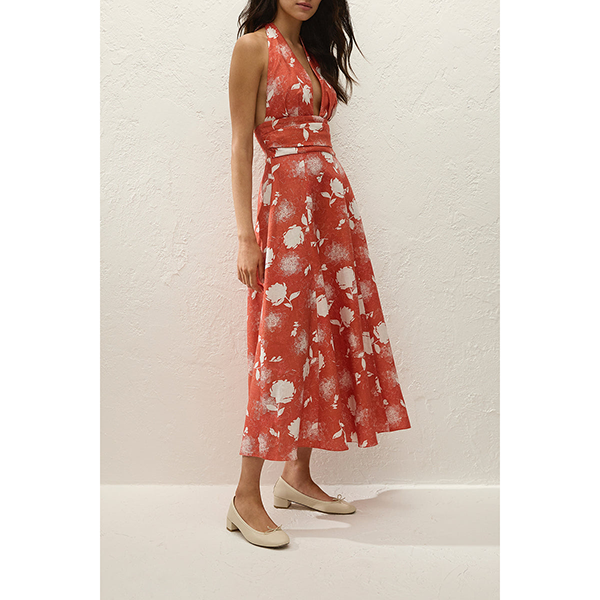 Bianca Midi Dress Sunrose Rosso