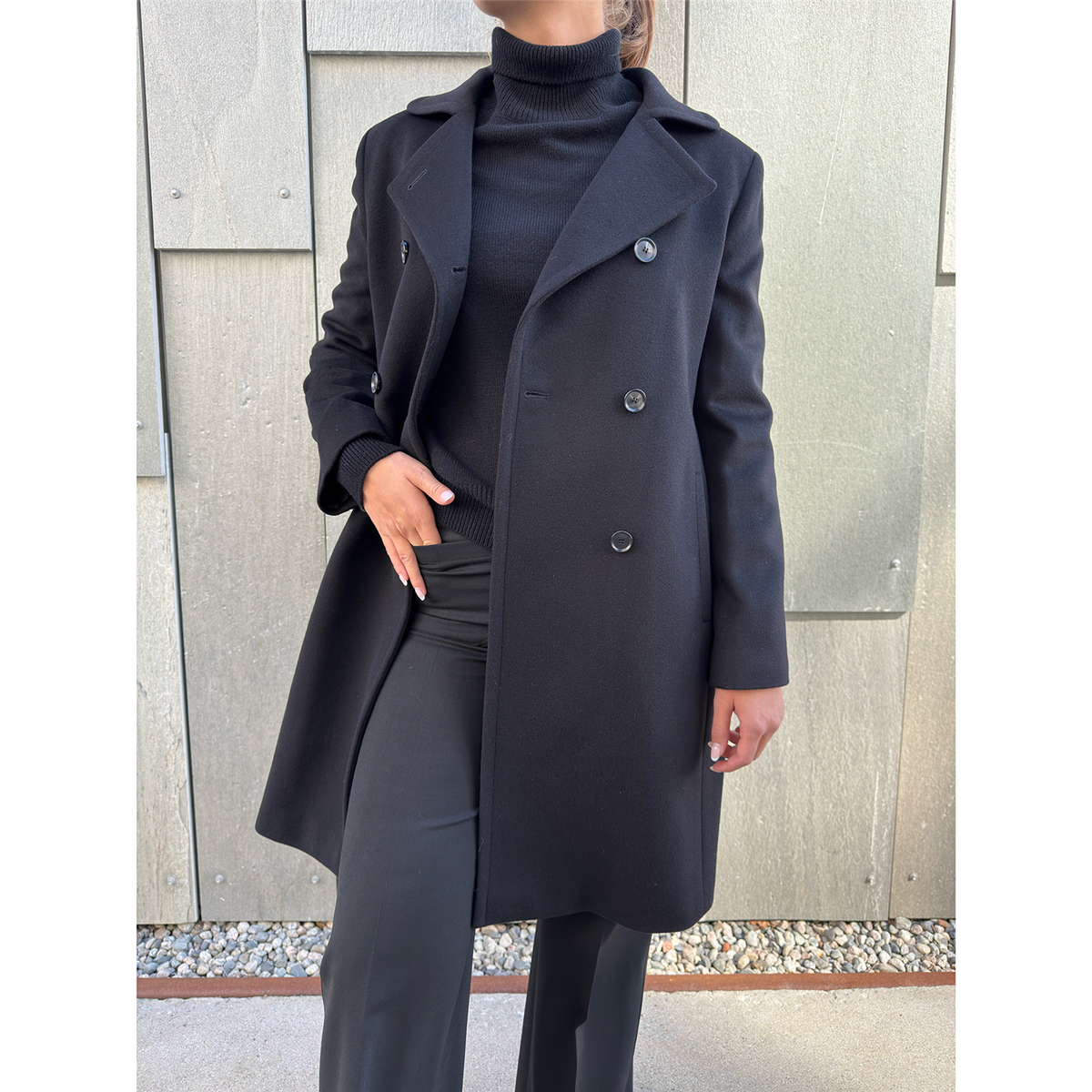 Laura Cashmere Coat Black