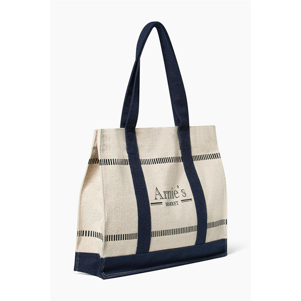 Riviera Market Bag Natural/Dk Navy