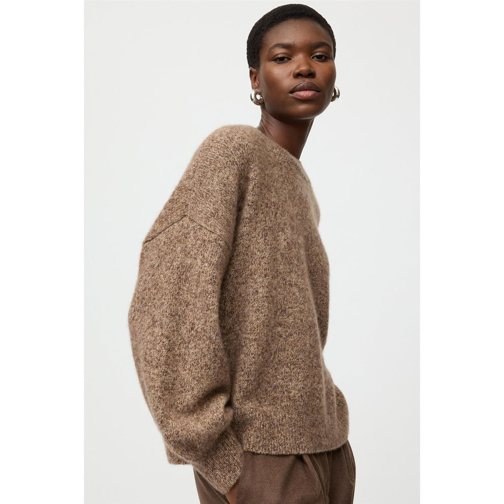 Marled Relaxed Fit Crewneck Brown Melange
