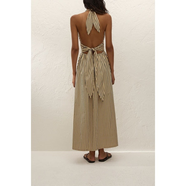 Lido Maxi Dress Carmen Stripe Sand Cedar