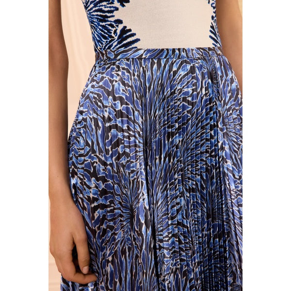 Celia Satin Midi Skirt Lapis