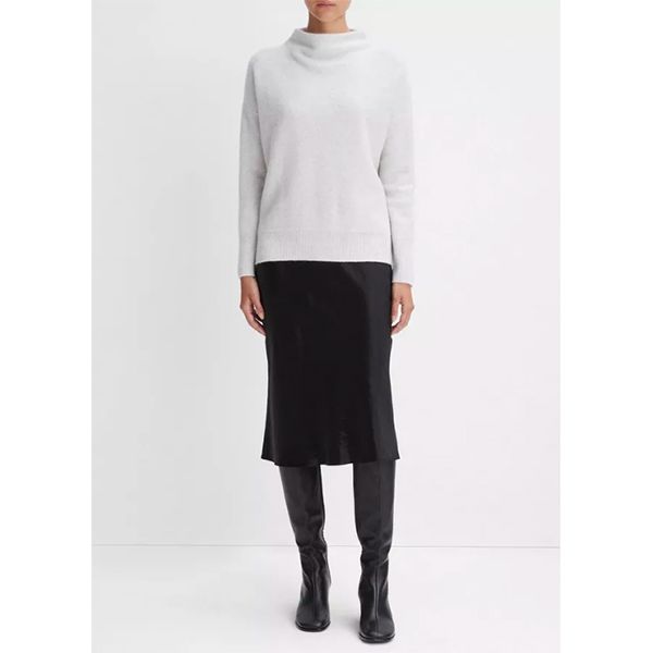 BOILED FUNNEL NK PULLOVER HEATHER PLATINUM
