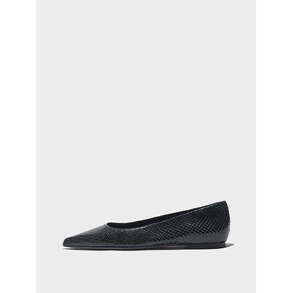 Cassy Flat Snake Print Moss