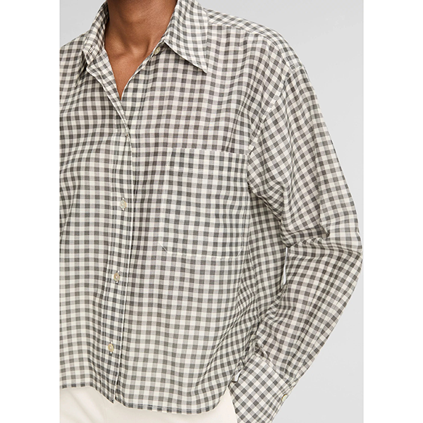 Cropped L/S Shirt Off White/Smoke