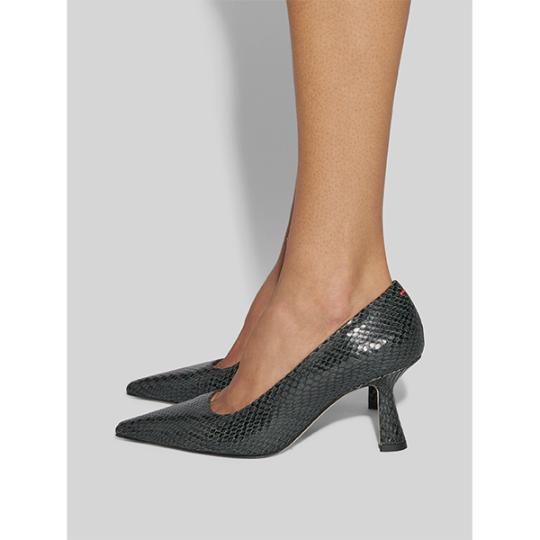 Zandra Pump Snake Print Moss