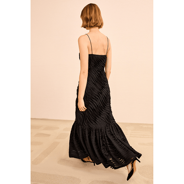 Augustina Cami Long Trumpet Dress Noir