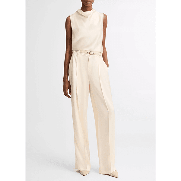 Cropped Cowl Nk Top Flax