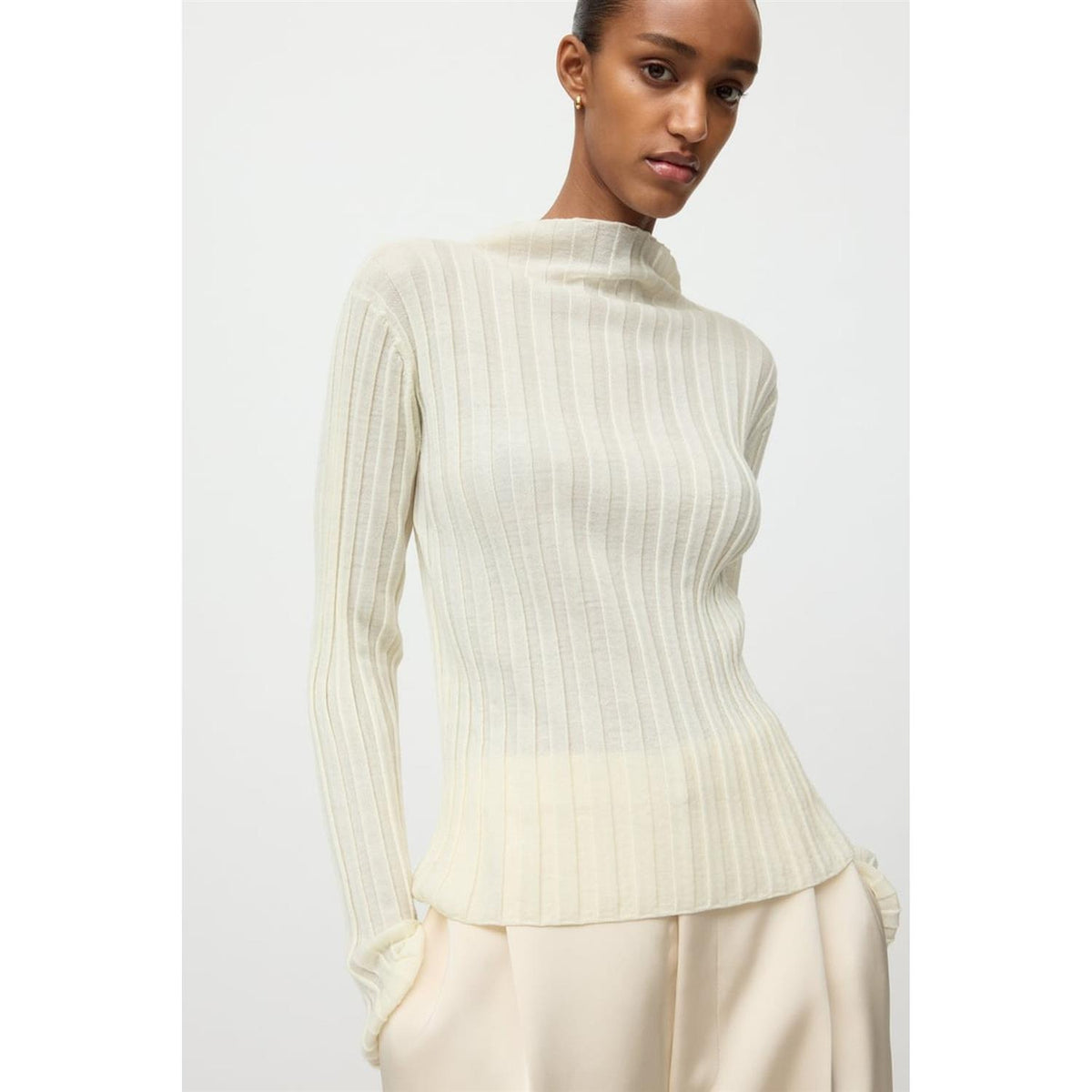 Featherlight Ribbed Top Bone