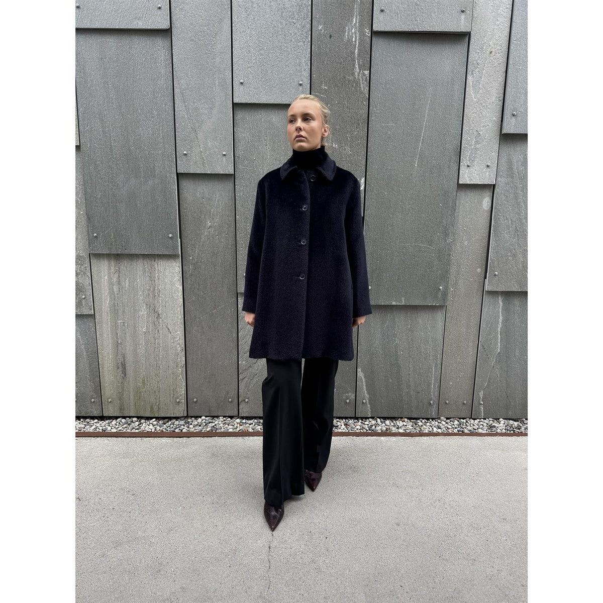 Paula Alpaca Coat Navy