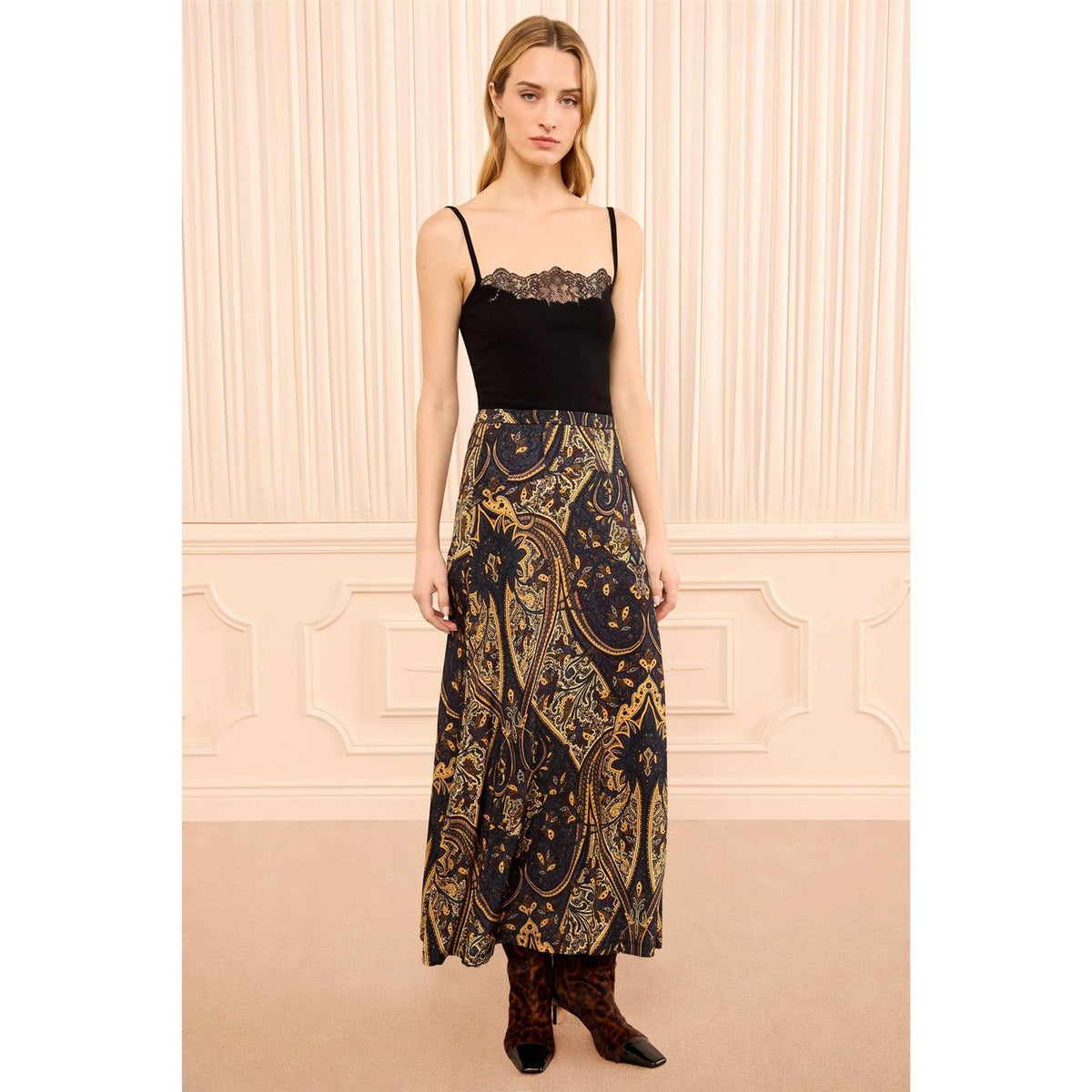 Paola Jersey Skirt Twilight Paisley