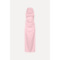 Halterneck Ruched Maxi Dress Begonia Pink