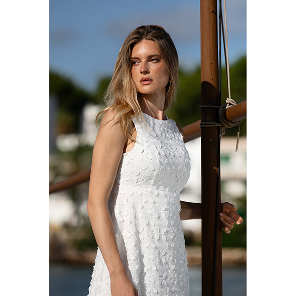 Louiza Dress Broderie White