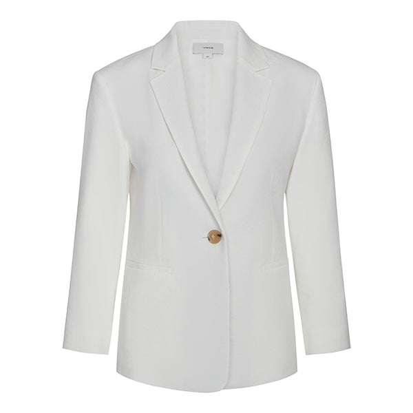 Linen Shrunken Blazer Off White