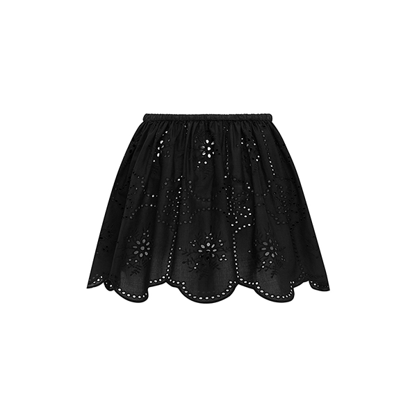 Broderie Mini Skirt Black