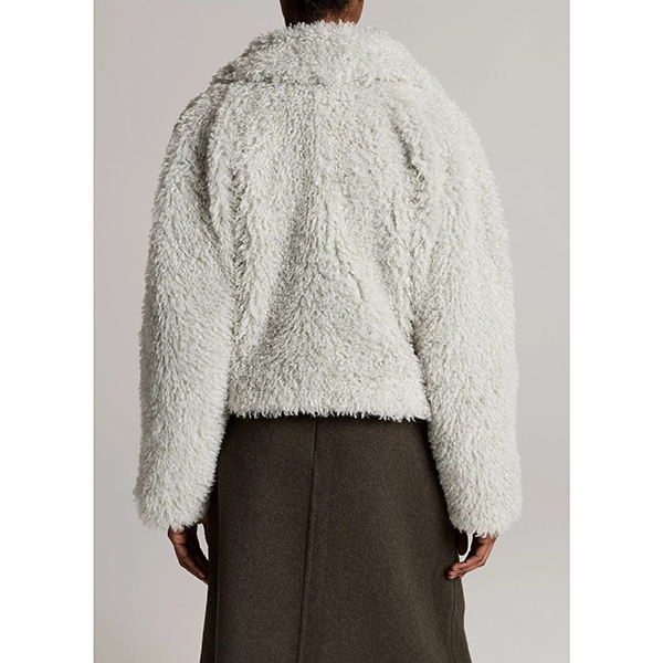 Faux Fur Crop Jacket Stone Sage